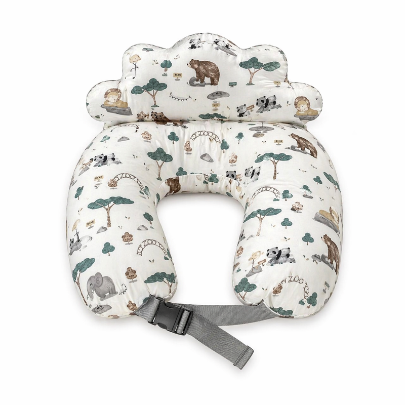 Off white animal print feeding pillow