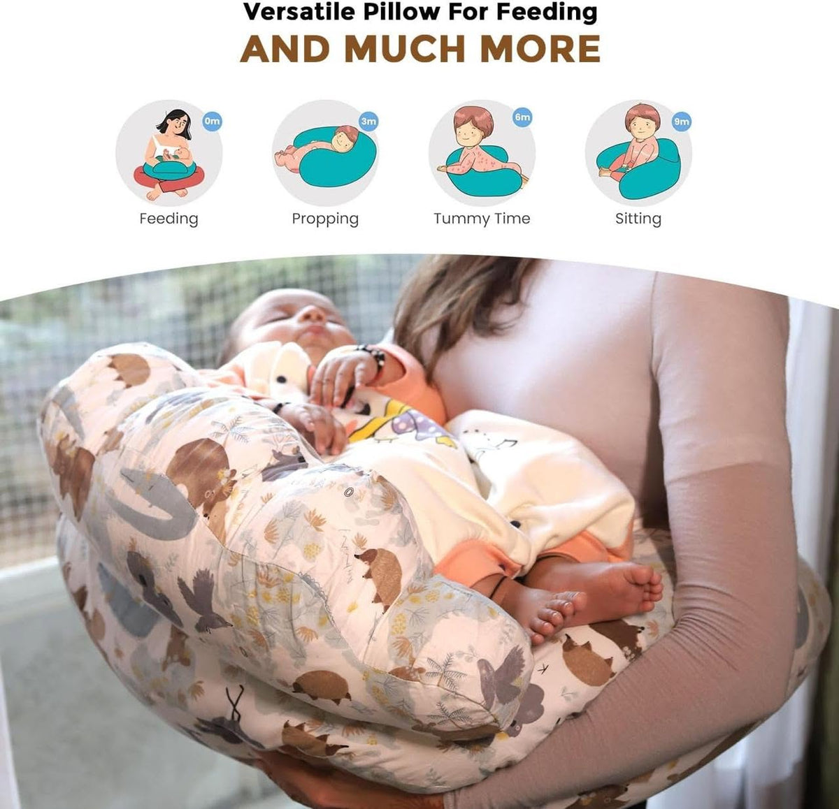 White Dino Feeding Pillow
