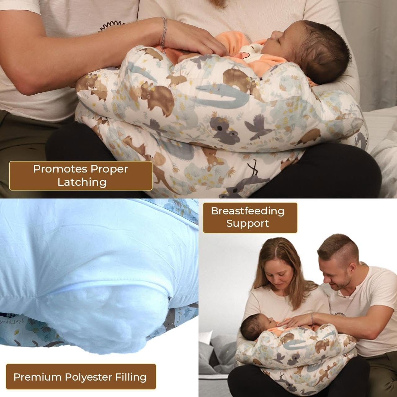 White Dino Feeding Pillow