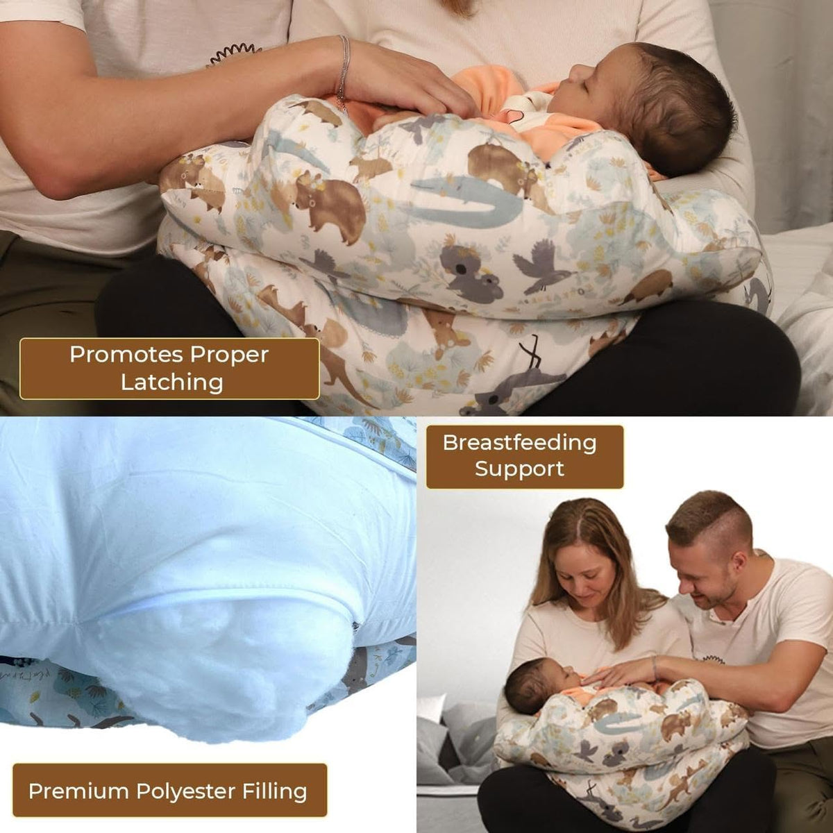 White Dino Feeding Pillow