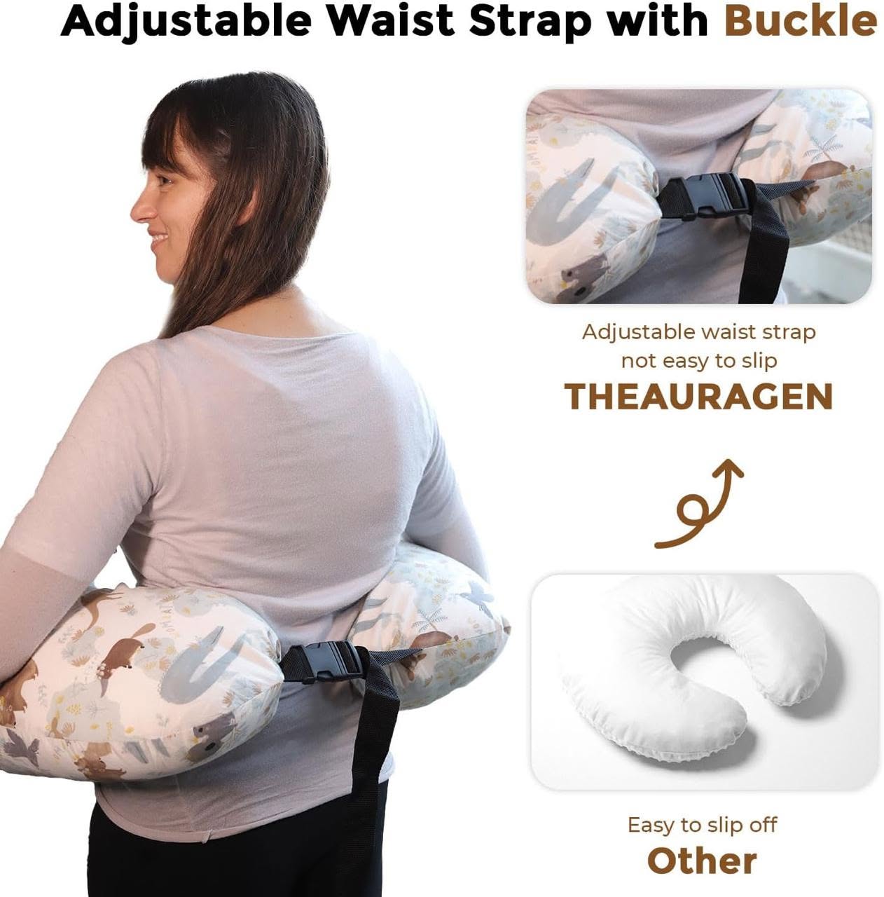 White Dino Feeding Pillow