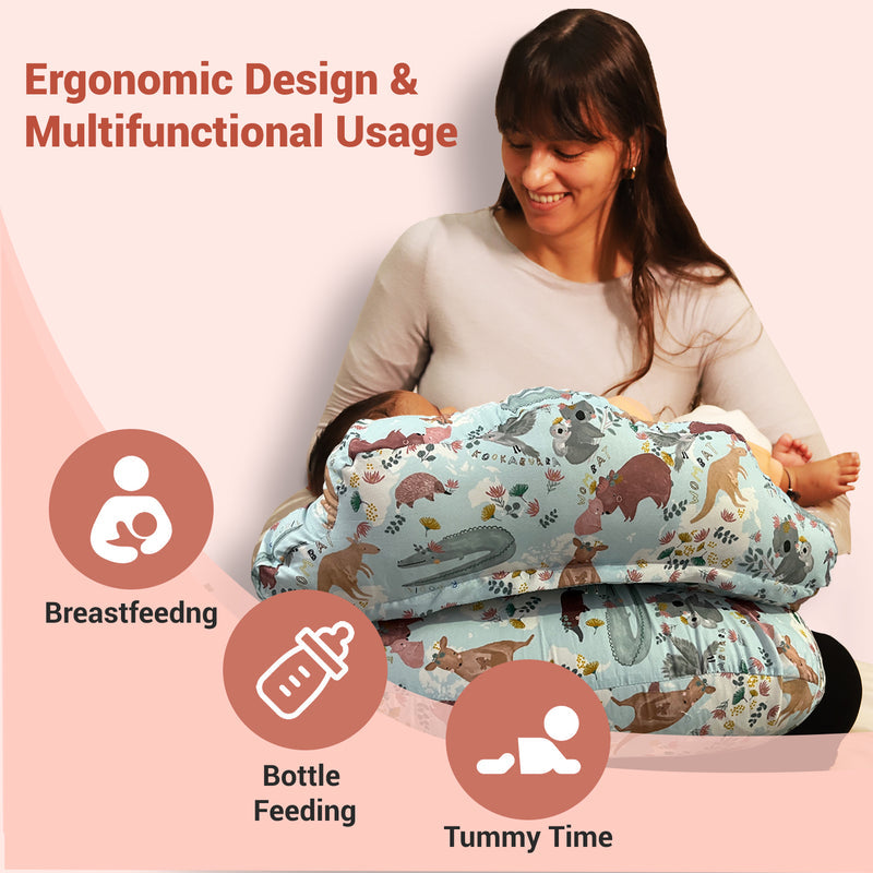 Green Colour Feeding Pillow